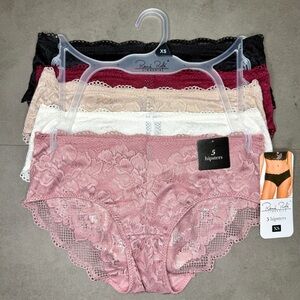 Rene Rofe Lace Hipster Panties - Black, Pink, White, Cream, Red